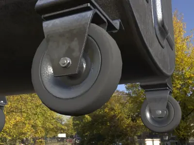 Old Metal Garbage Trash Container Low-Poly Low-poly 3D model