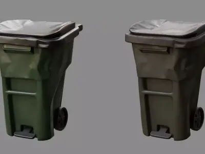 Crushed Trash Can 02 3D model