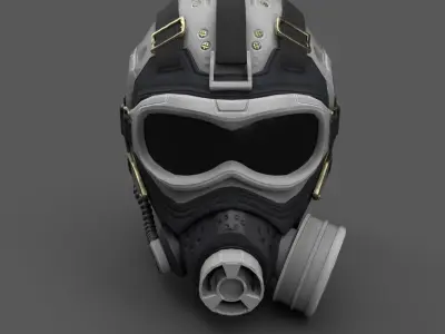 Scifi helmet ver 10 Low-poly 3D model