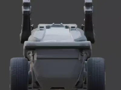 Cyberpunk Industrial Delivery Vehicle 3D Model Low-poly 3D model