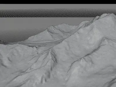 Aconcagua Mountain 3d model terrain 3D model