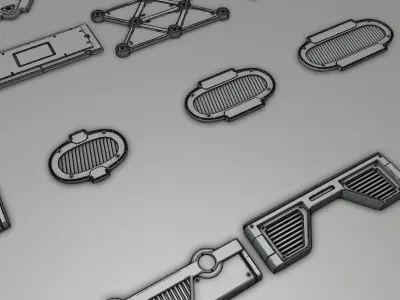 Sci-fi Meshes and Textures pack 3D model