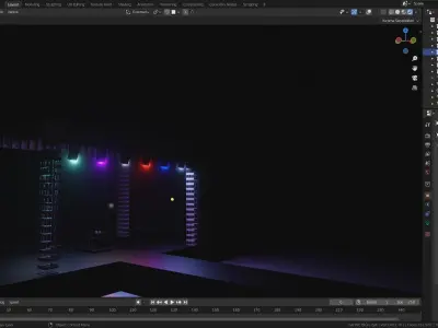 Concert stage with lights 3D model
