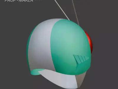 DIY Kamen Rider Ichigo Classic Helmet Cosplay EVA Foam Template 3D model