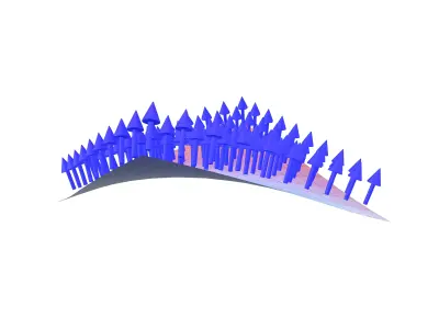 Normal on a Curved Surface V1 002 Low-poly 3D model