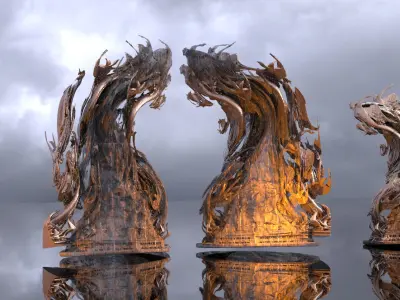 Dantes Raised holy statue collection 3D model