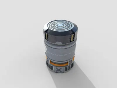 Sci-fi Barrel Low-poly 3D model
