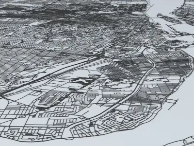 Montreal Road Network and Streets 3D model