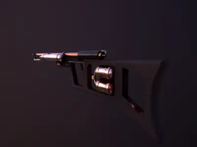 Flamethrower fire extinguisher Low-poly 3D model