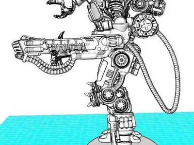 Project Cervantes-The 28mm Cazador Terror Mech 3D print model