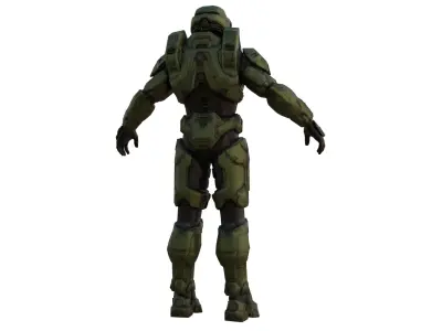 Highly Detailed Master Chief 3D Model Realistic Spartan Armor Low-poly 3D model