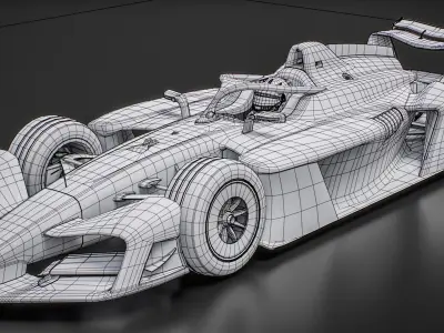  GEN4 Formula E 2026-2027 Race Car White Mockup 
