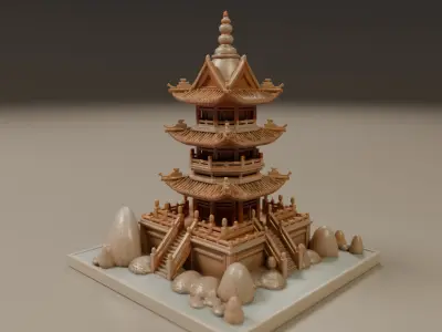 chinese temple 3D print model purchase