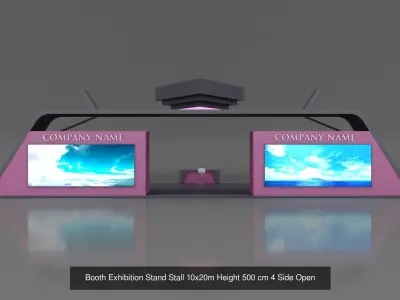 5 Exhibition Stand Stall Booth 3D model Collection 3D Model Pack