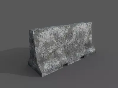 Concrete barrier  Low-poly 3D model 11