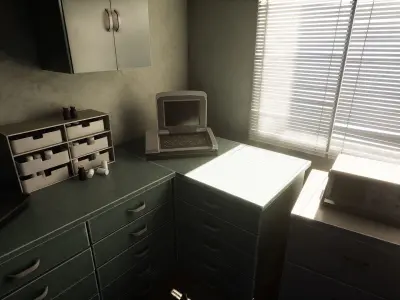 Clinic Interior Low-poly 3D model