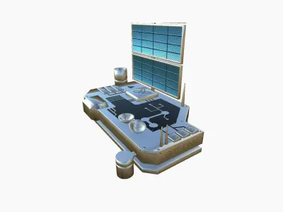 Satellite B08 Aluminum - SciFi Space Design Low-poly 3D model