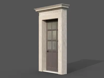 Wooden door 8 Low-poly 3D model