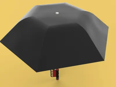 FLASHLIGHT ERGO UMBRELLA SAFE FINGERHOLE GRIP TEXTING RAIN TORCH 3D model