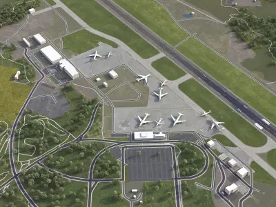 Turku - 3D Airport Low-poly 3D model