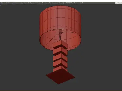 Lacquered Natural Brass Table Lamp Low-poly 3D model