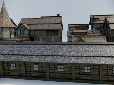 Simple Medieval House Pack Low-poly 3D model