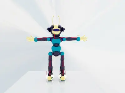 Robot X 3D model 25 Animation Ready For Unity And Unreal Low-poly 3D model
