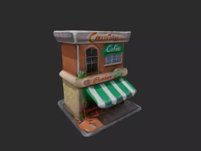 Bakery Coffe low poly 3D model