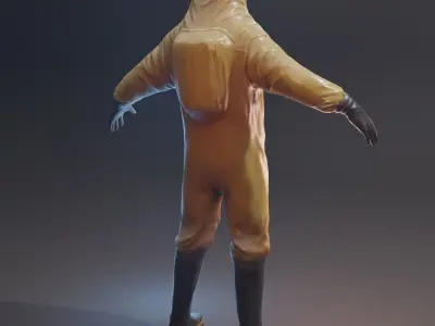 Game-ready Biohazard suit Low-poly 3D model