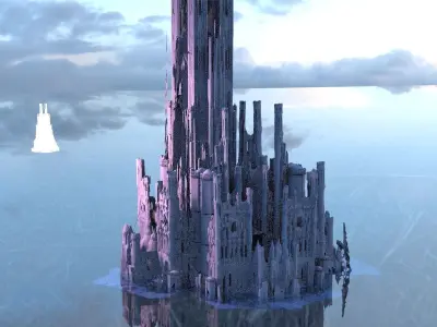 Valhalla Ancient Ruin Kitbash Odins Tower 3D 3D model