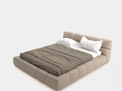Modern leather bed 3D model