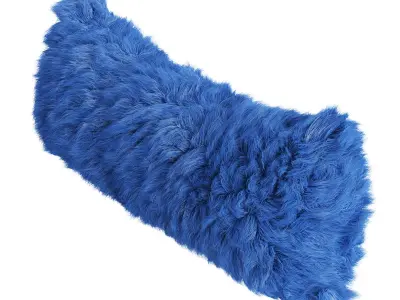 Sheepskin fur pillow 3D model