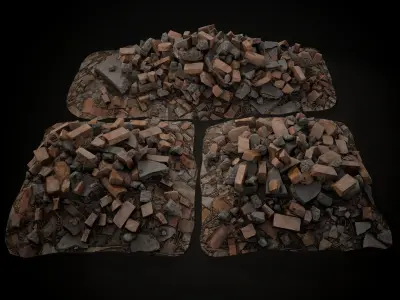 Debris Piles 02 Gameready Free low-poly 3D model