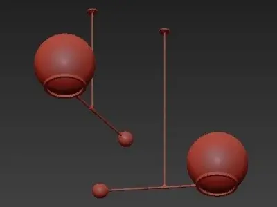 COLUMBIA two spheres hanging from ceiling 3D model