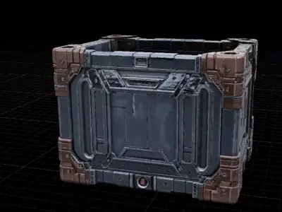 Modular Crate Game Ready 3D Model  Low-poly 3D model