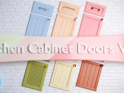 Kitchen Cabinet Doors V2 Low-poly 3D model