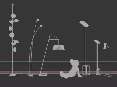 Floor Lamps Set 3D model