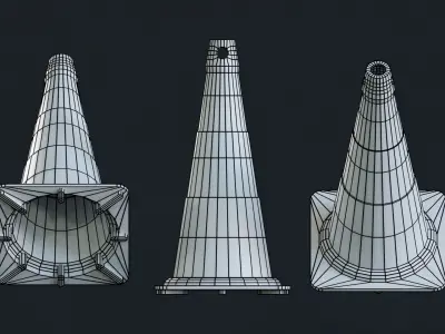 Cone sinalizacao ABNT Low-poly 3D model