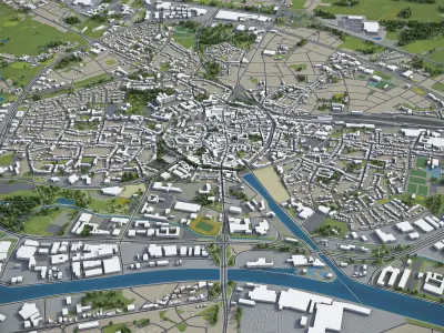 Hasselt  Low-poly 3D model