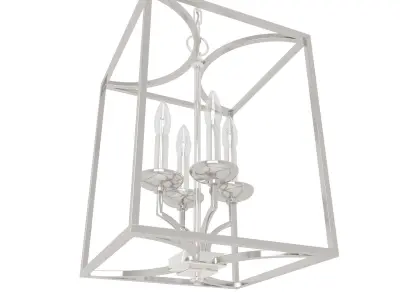  Light Lantern Square Chandelier 3D model