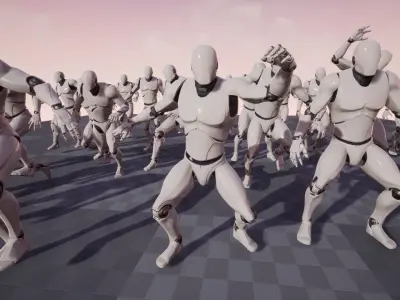 Searche Horror Animations UE4 skeleton 26pc Low-poly 3D model