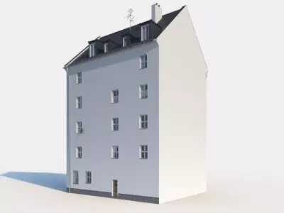 Residential City Building - Row - 02 - Clean Facade 3D model