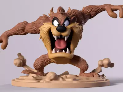 Cartoon Tasmanian Devil Looney tunes Taz Figurine STL Resin FDM 3D print model