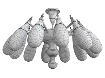 Stilnovo Style Brass Hand Blown Low-poly 3D model