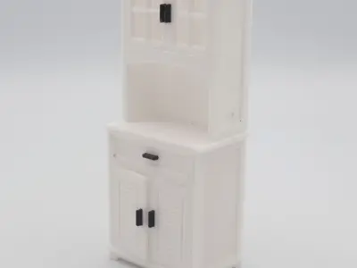 Tall Kitchen cabinet with functional door and shelves  3D print model