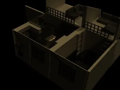 interior design and furnitures Free low-poly 3D model