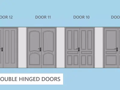 Doors Collection - 60 Pieces Low-poly 3D model