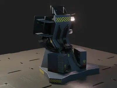 Science Fiction Computer Console Low-poly 3D model