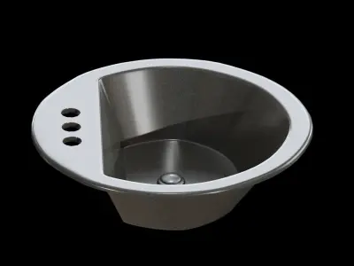 Bryant bathroom sink round drop Black Low-poly 3D model