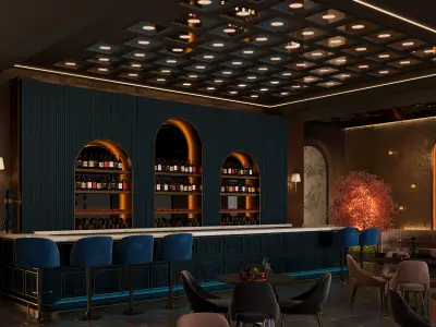 Restaurant Cafe Bar Pub Scene Render Ready  3D model